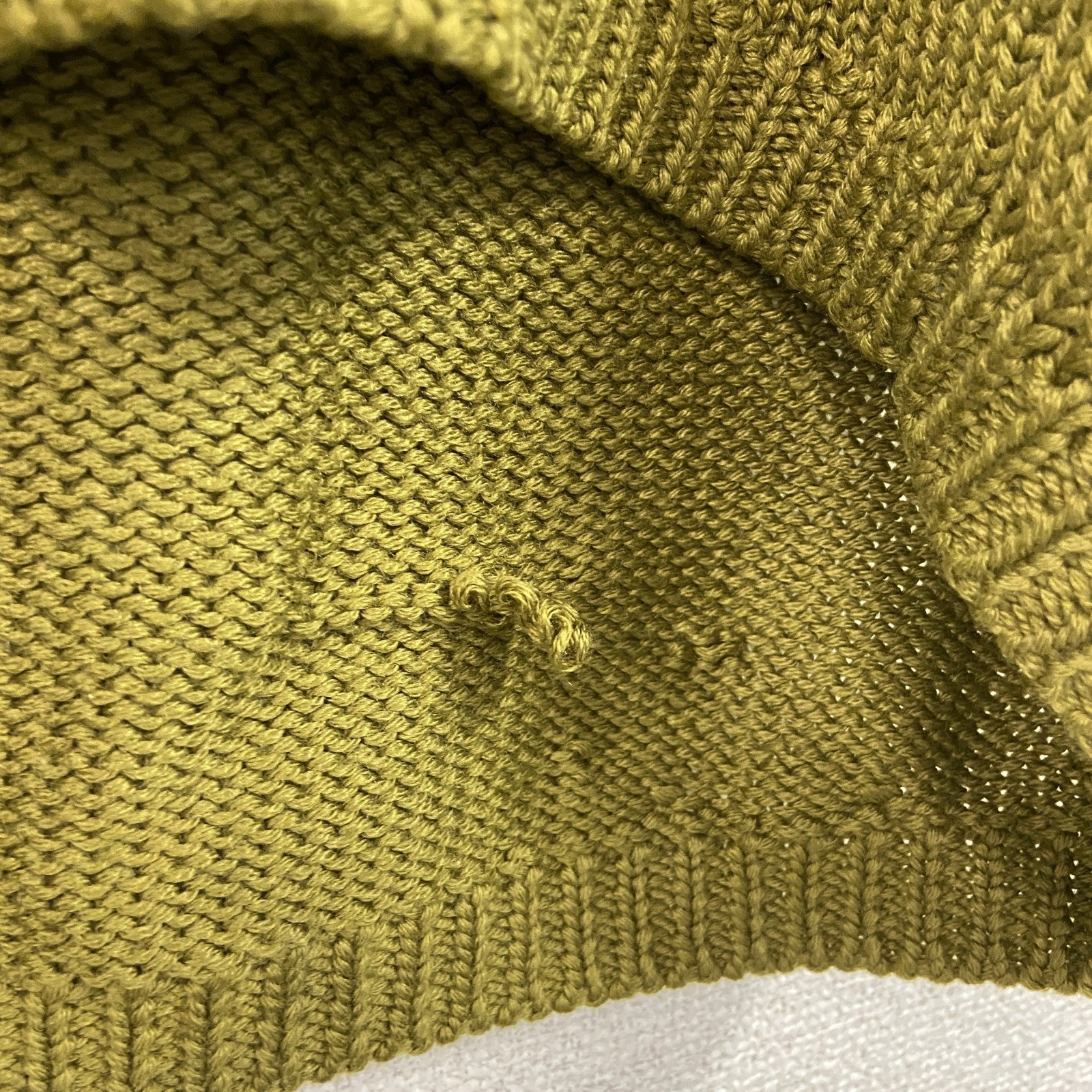 Acne Studios　アクネストゥディオズ　半袖ウール混アクリルニットセーター　カーキ　XSサイズ　古着