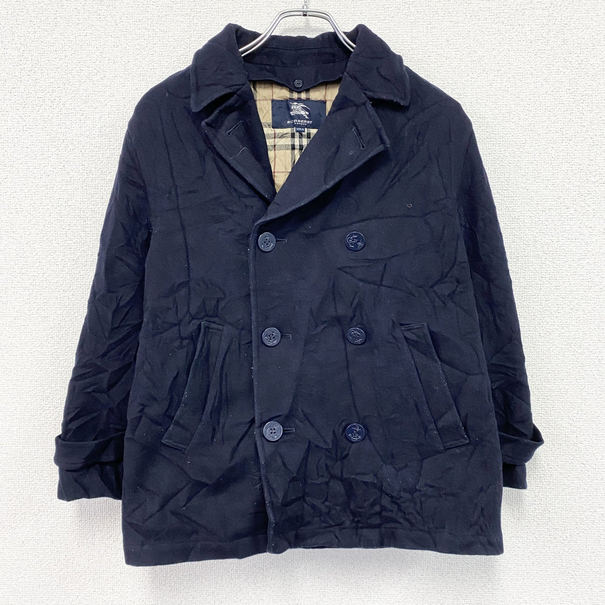 BURBERRY　バーバリー　ピーコート　紺　ネイビー　150Aサイズ　古着