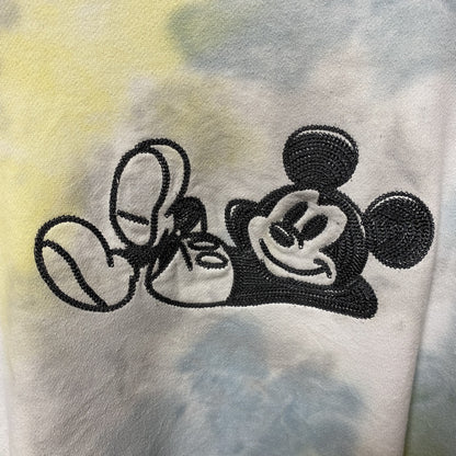 古着 used　Disney ディズニー　Mickey ミッキー　長袖刺繍スウェット　トレーナー　タイダイ柄　XLサイズ