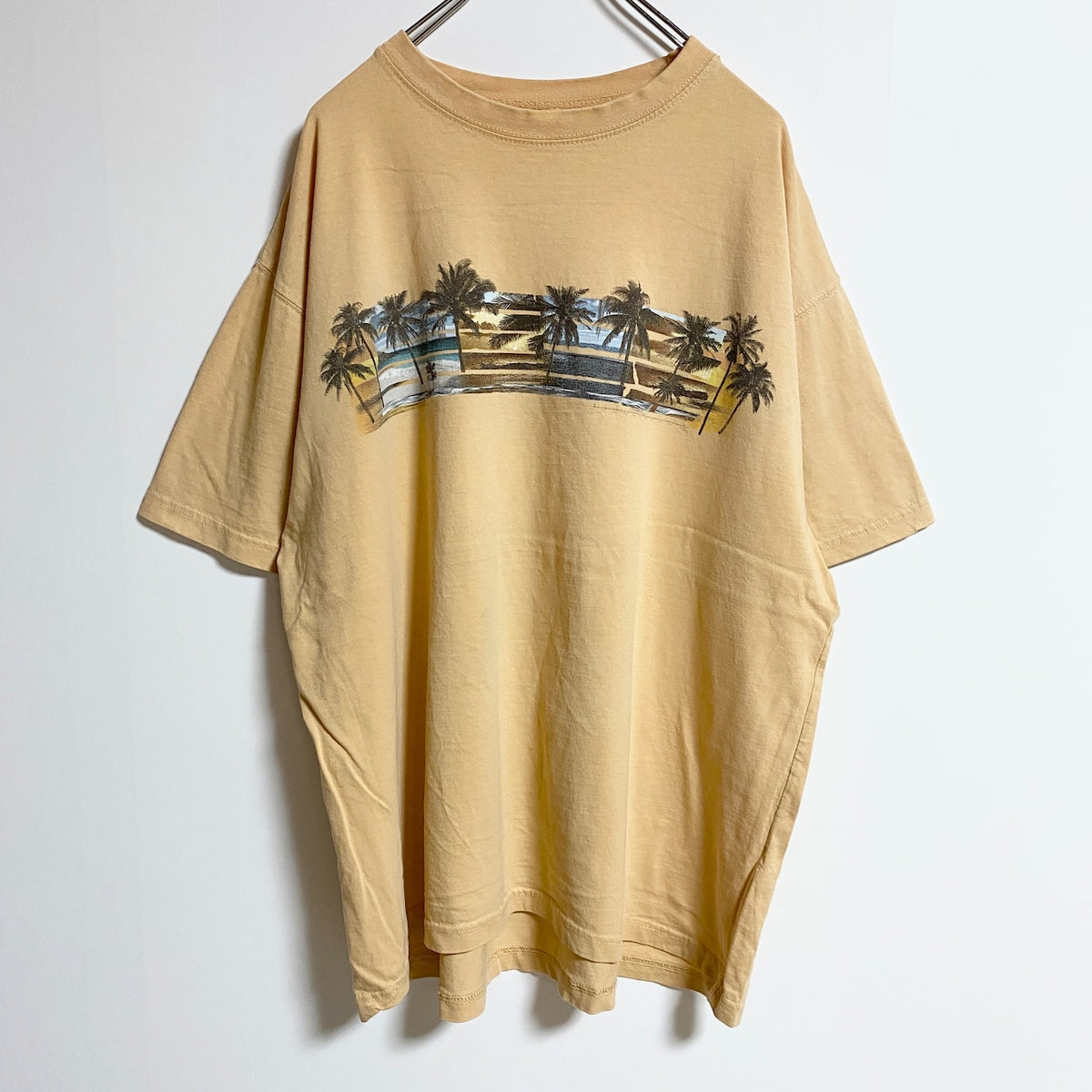 NEWPORT BLUE　半袖クルーネックプリントTシャツ　黄色　イエロー　春夏服　ビッグシルエット　2XLサイズ　古着