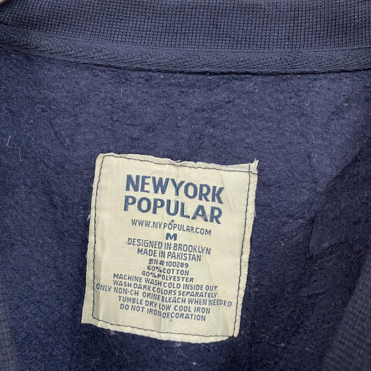 New York Popular　ニューヨークポピュラー　スウェット/トレーナー　紺　ネイビー　Mサイズ　古着