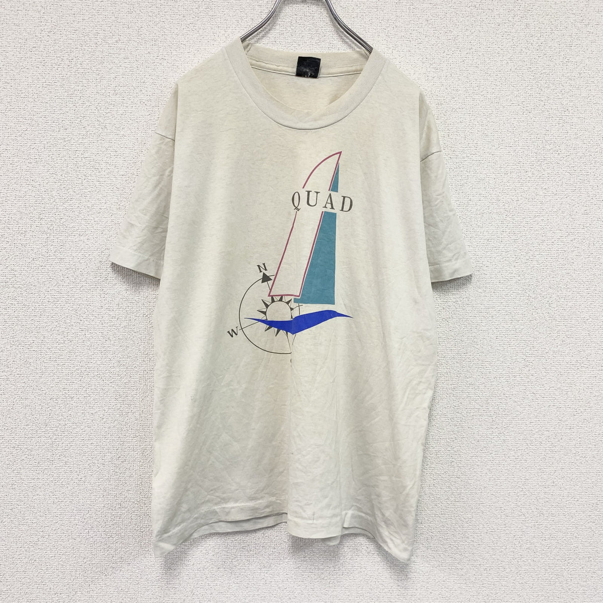 80s　SCREEN STARS　スクリーンスターズ　半袖プリントTシャツ　白　ホワイト　XLサイズ　　ヴィンテージ　古着