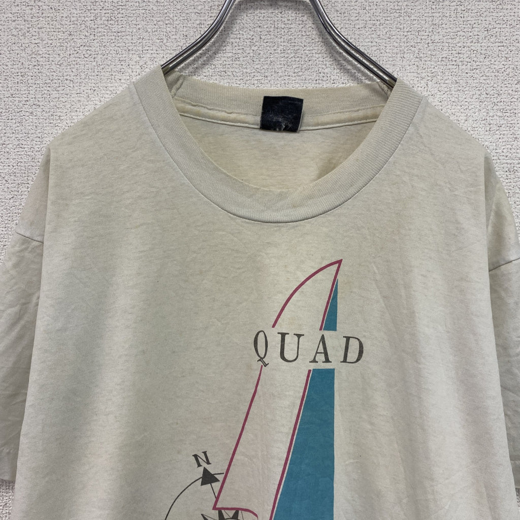 80s　SCREEN STARS　スクリーンスターズ　半袖プリントTシャツ　白　ホワイト　XLサイズ　　ヴィンテージ　古着