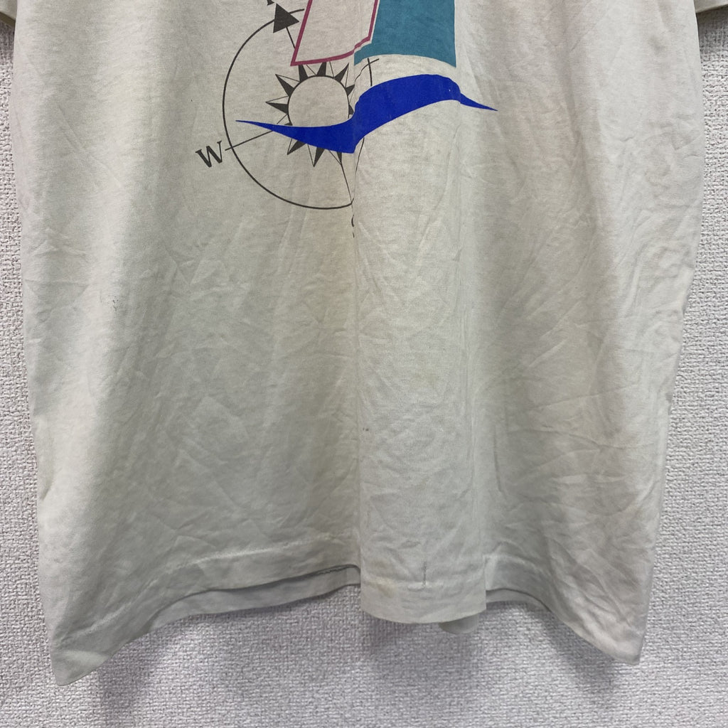 80s　SCREEN STARS　スクリーンスターズ　半袖プリントTシャツ　白　ホワイト　XLサイズ　　ヴィンテージ　古着