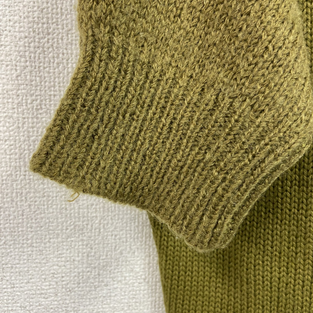 Acne Studios　アクネストゥディオズ　半袖ウール混アクリルニットセーター　カーキ　XSサイズ　古着