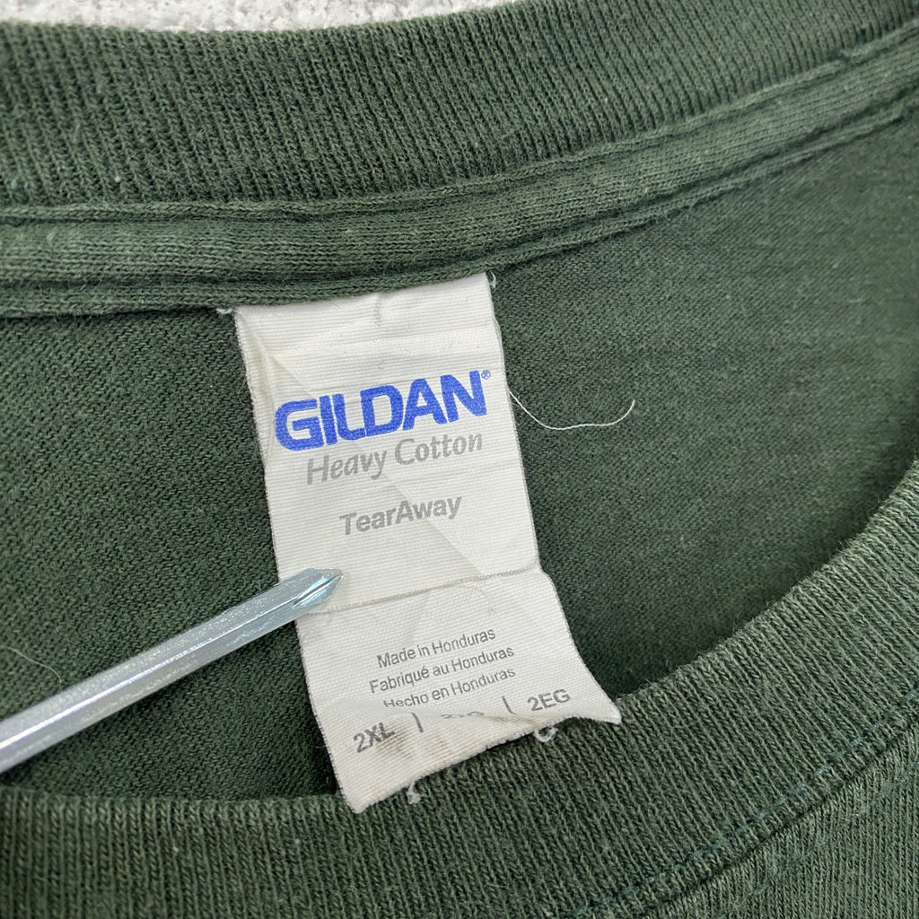 GILDAN　ギルダン　長袖Tシャツ/ロンT　深緑　ディープグリーン　2XLサイズ　古着