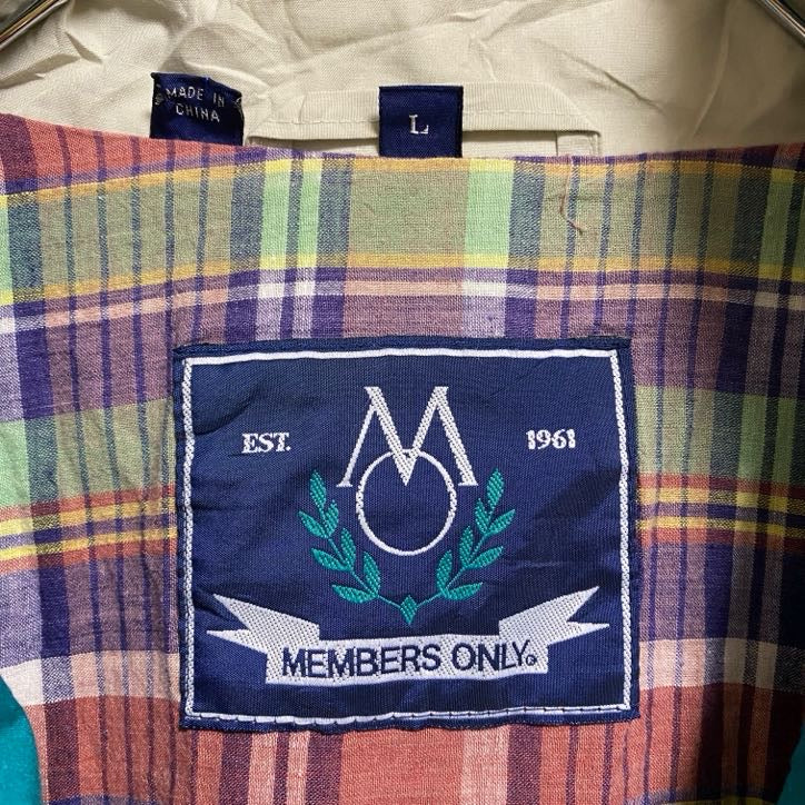 古着 used　MEMBERS ONLY　 長袖ハイネックマウンテンジャケット　ヴィンテージ　緑　グリーン　秋冬服　Lサイズ