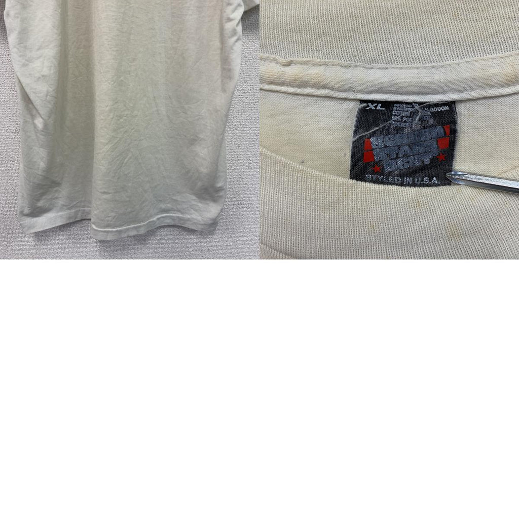 80s　SCREEN STARS　スクリーンスターズ　半袖プリントTシャツ　白　ホワイト　XLサイズ　　ヴィンテージ　古着