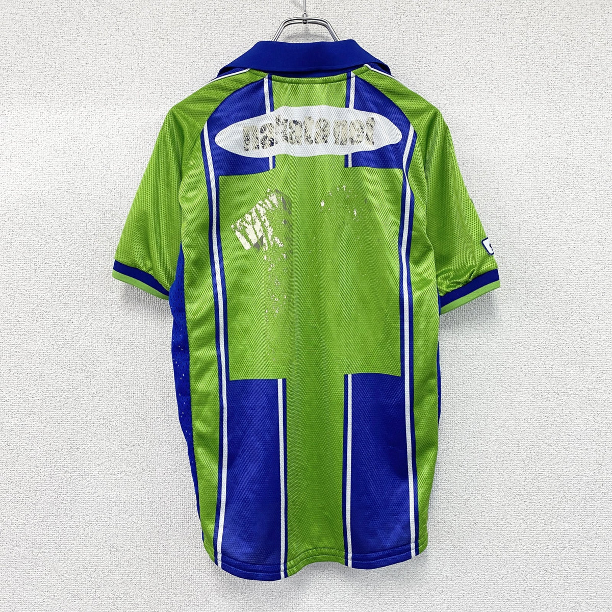 Kappa　カッパ　湘南ベルマーレ　Jリーグ　中田英寿　半袖Tシャツ　ユニフォーム　ゲームシャツ　黄緑　ライトグリーン　青　ブルー　SSサイズ　古着