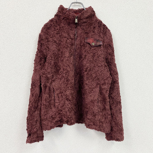 PENDLETON　ペンドルトン　フルジップフリースジャケット　チェック柄切替デザイン　赤　レッド　Lサイズ