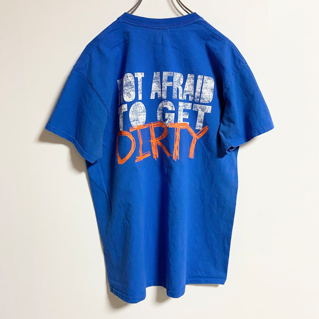 GILDAN　ギルダン　半袖プリントTシャツ　クルーネック　RUMMEL MUDDERS　青　ブルー　春夏服　Mサイズ　古着
