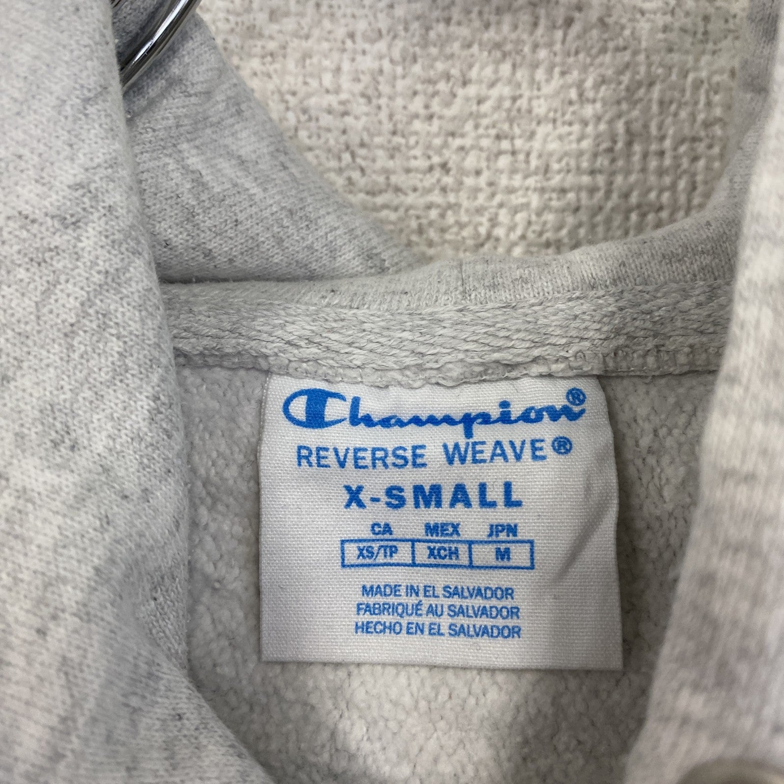 Champion　チャンピオン　リバースウィーブ　スウェットパーカー/フーディー　カプセルプリント　グレー　灰色　XSサイズ　古着