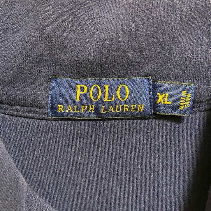 古着 used　POLO RALPH LAUREN　ポロラルフローレン　長袖スウェットカーディガン　ネイビー　XLサイズ