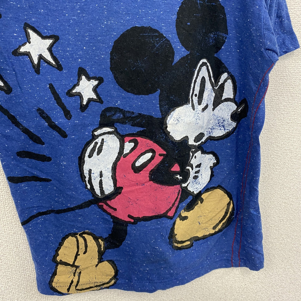 Disney　ディズニー　ミッキーマウス　半袖プリントTシャツ　青　ブルー　Mサイズ　古着