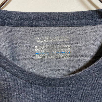 古着 used　Columbia　コロンビア　半袖ワンポイントロゴ刺繍Tシャツ　クルーネック　シンプル　グレー　春夏服