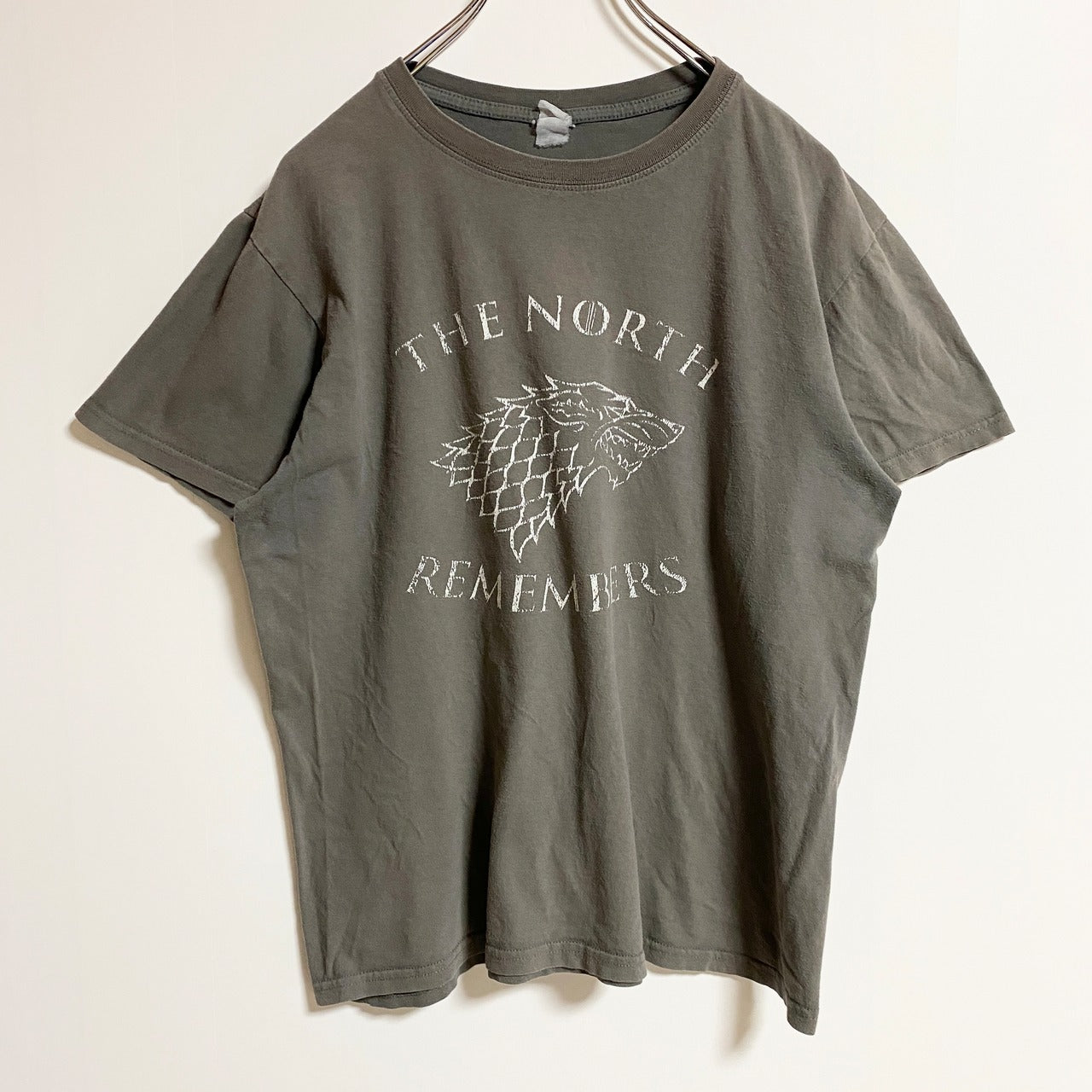 半袖プリントTシャツ　クルーネック　THE NORTH REMEMBERS　緑　グリーン　春夏服　古着