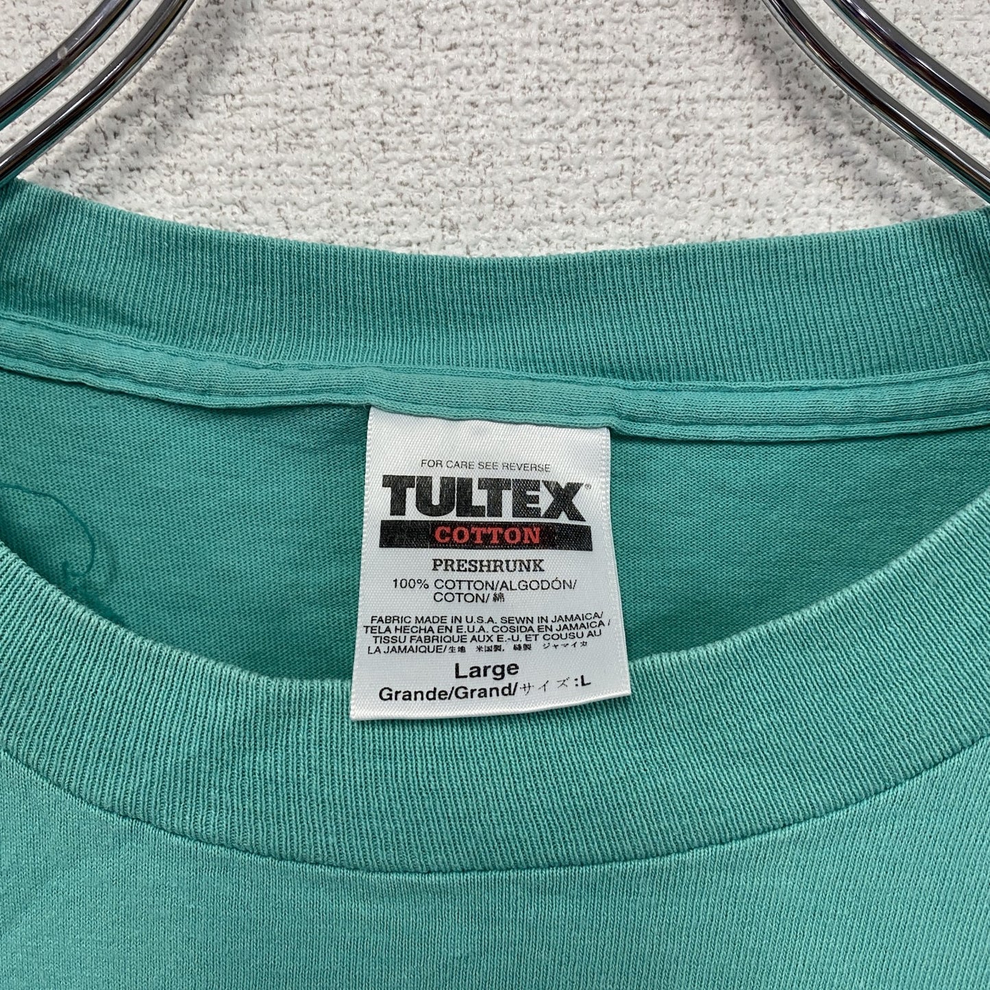 ～00s　TULTEX　タルテックス　半袖プリントTシャツ　ヴィンテージ　ターコイズブルー　Lサイズ