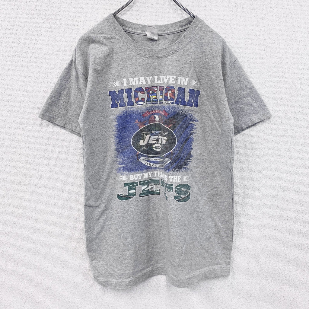 GILDAN　ギルダン　JETS　半袖プリントTシャツ　灰色　グレー　3XLサイズ　古着