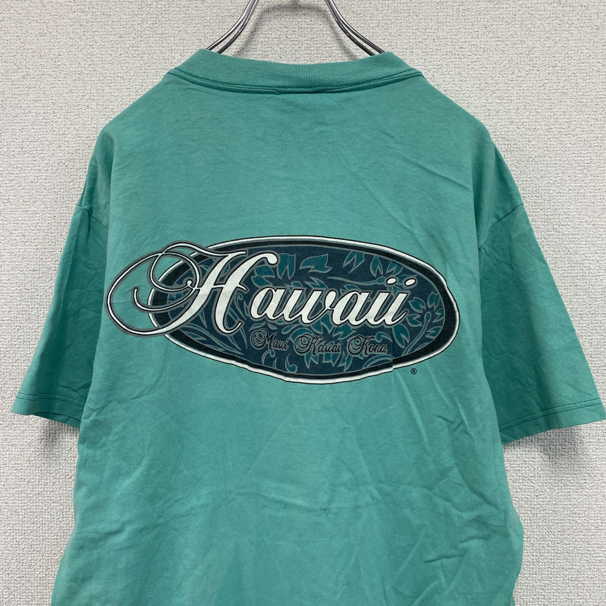 ～00s　TULTEX　タルテックス　半袖プリントTシャツ　ヴィンテージ　ターコイズブルー　Lサイズ　古着