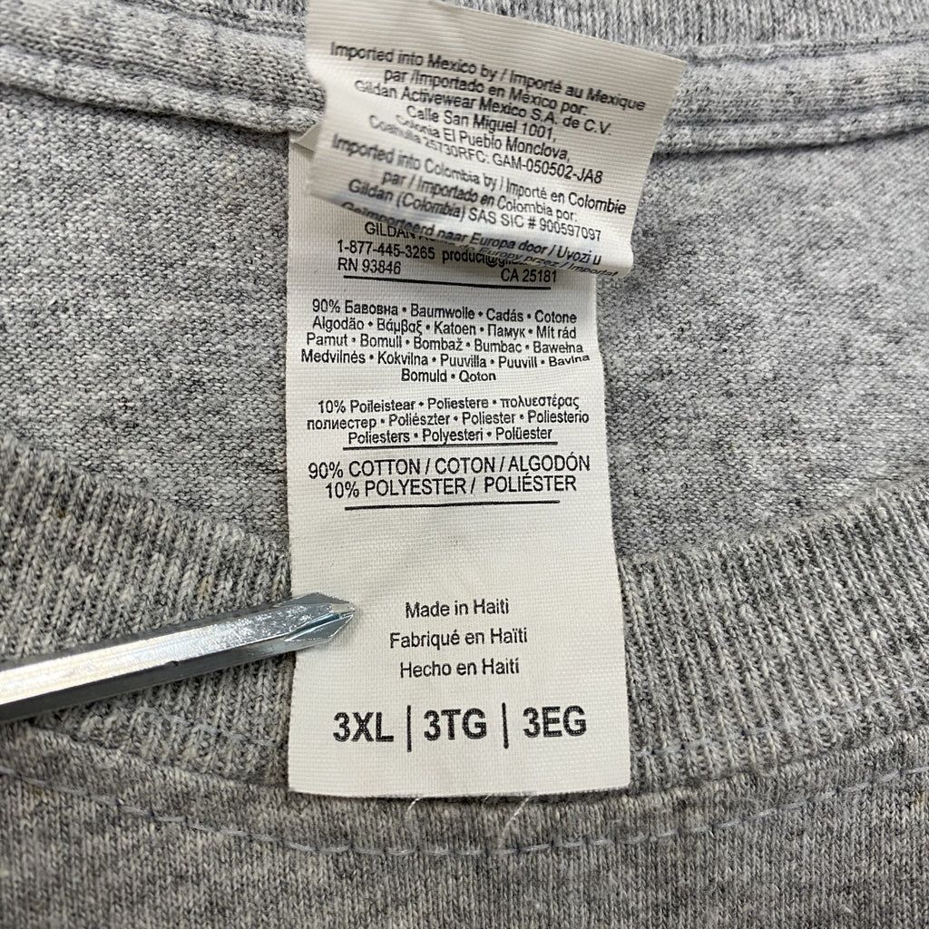 GILDAN　ギルダン　JETS　半袖プリントTシャツ　灰色　グレー　3XLサイズ　古着