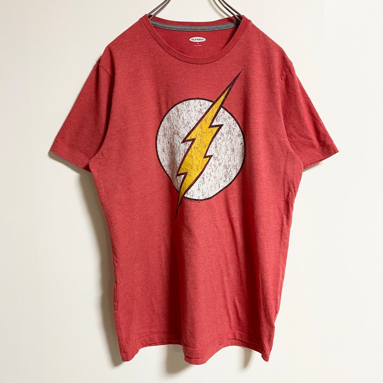 古着 used　OLDNAVY　オールドネイビー　半袖プリントTシャツ　クルーネック　DCコミックス　フラッシュ　赤　Mサイズ