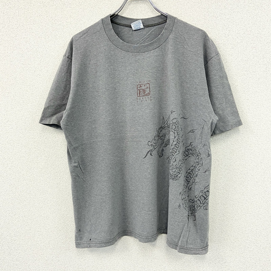 Crazy Shirts　クレイジーシャツ　半袖プリントTシャツ　シングルステッチ　灰色　グレー　Lサイズ　古着