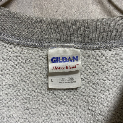 古着 used　GILDAN ギルダン　長袖スウェット　トレーナー　NORTH　CAROLINA　グレー　クルーネック　Lサイズ