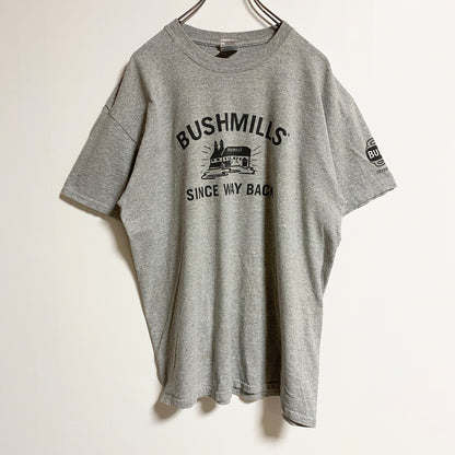 古着 used　GILDAN　ギルダン　半袖プリントTシャツ　クルーネック　BUSHMILLS　グレー　春夏服　Lサイズ