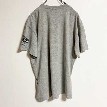 古着 used　GILDAN　ギルダン　半袖プリントTシャツ　クルーネック　BUSHMILLS　グレー　春夏服　Lサイズ