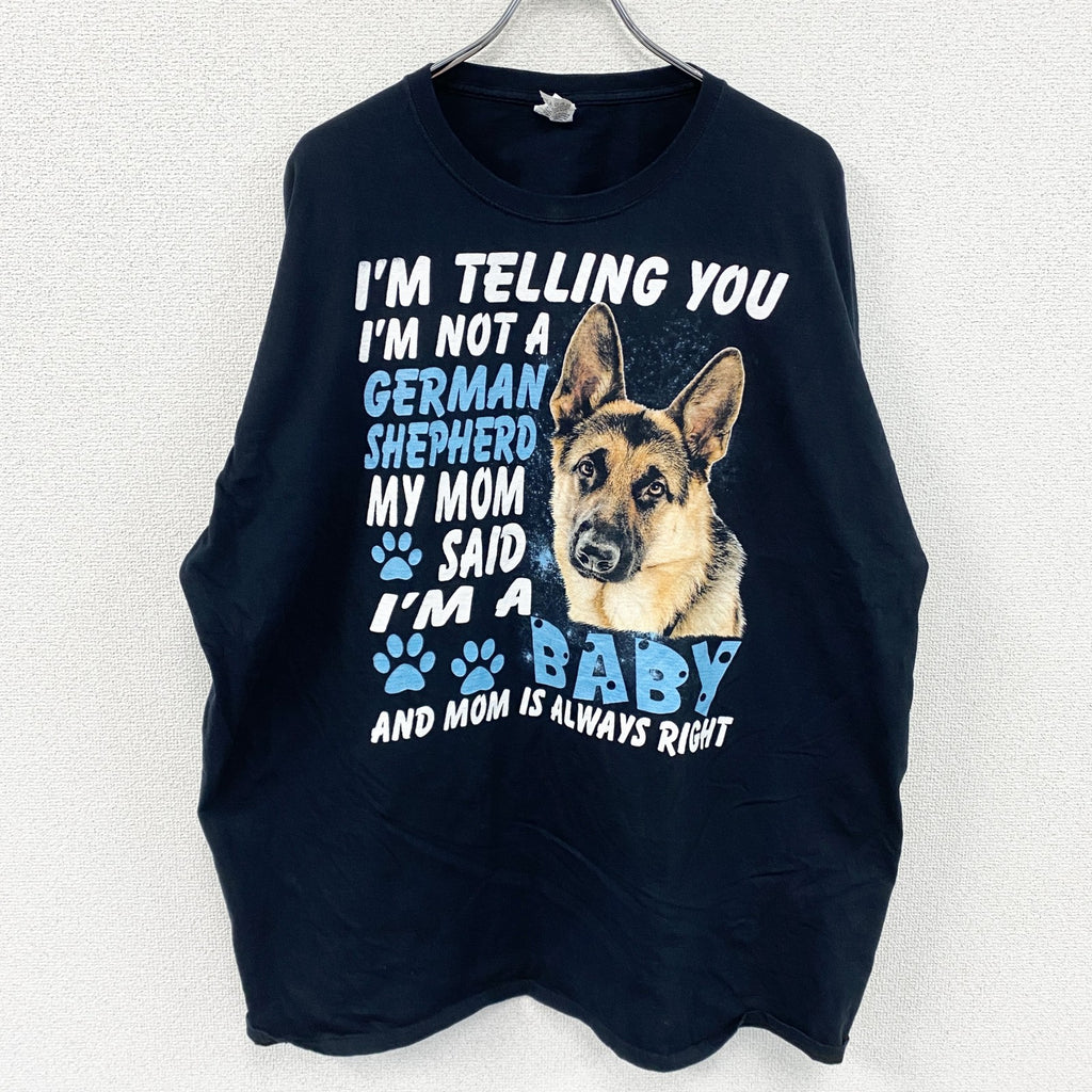 FRUIT OF THE LOOM　フルーツオブザルーム　半袖アニマルTシャツ　犬　黒　ブラック　3XLサイズ　古着
