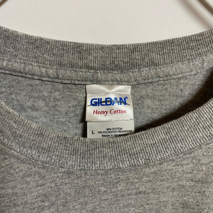 古着 used　GILDAN　ギルダン　半袖プリントTシャツ　クルーネック　BUSHMILLS　グレー　春夏服　Lサイズ