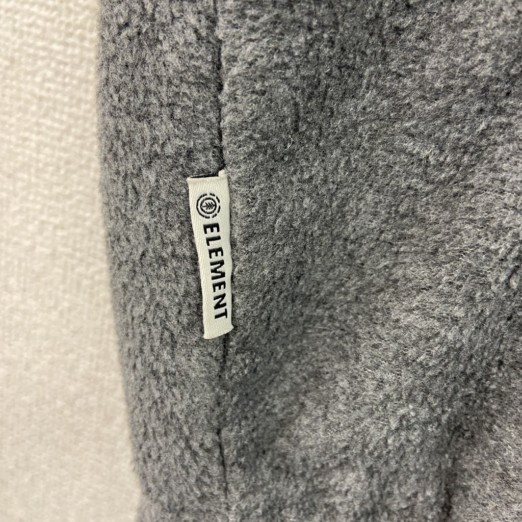 ELEMENT　エレメント　リバーシブルフリースベスト　フルジップベスト　刺繍ロゴ　ワンポイント　灰色　グレー メンズ 古着