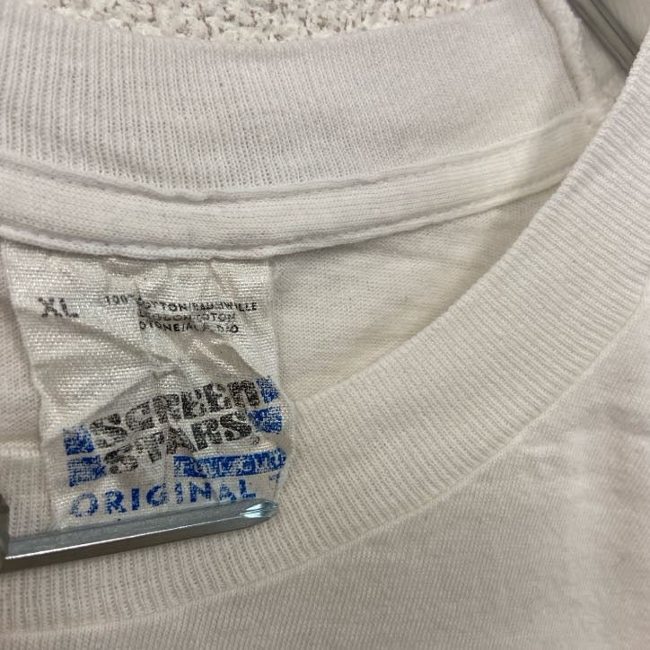 SCREEN STARS　スクリーンスターズ　半袖プリントTシャツ　シングルステッチ　ヴィンテージ　白　ホワイト　XLサイズ　古着