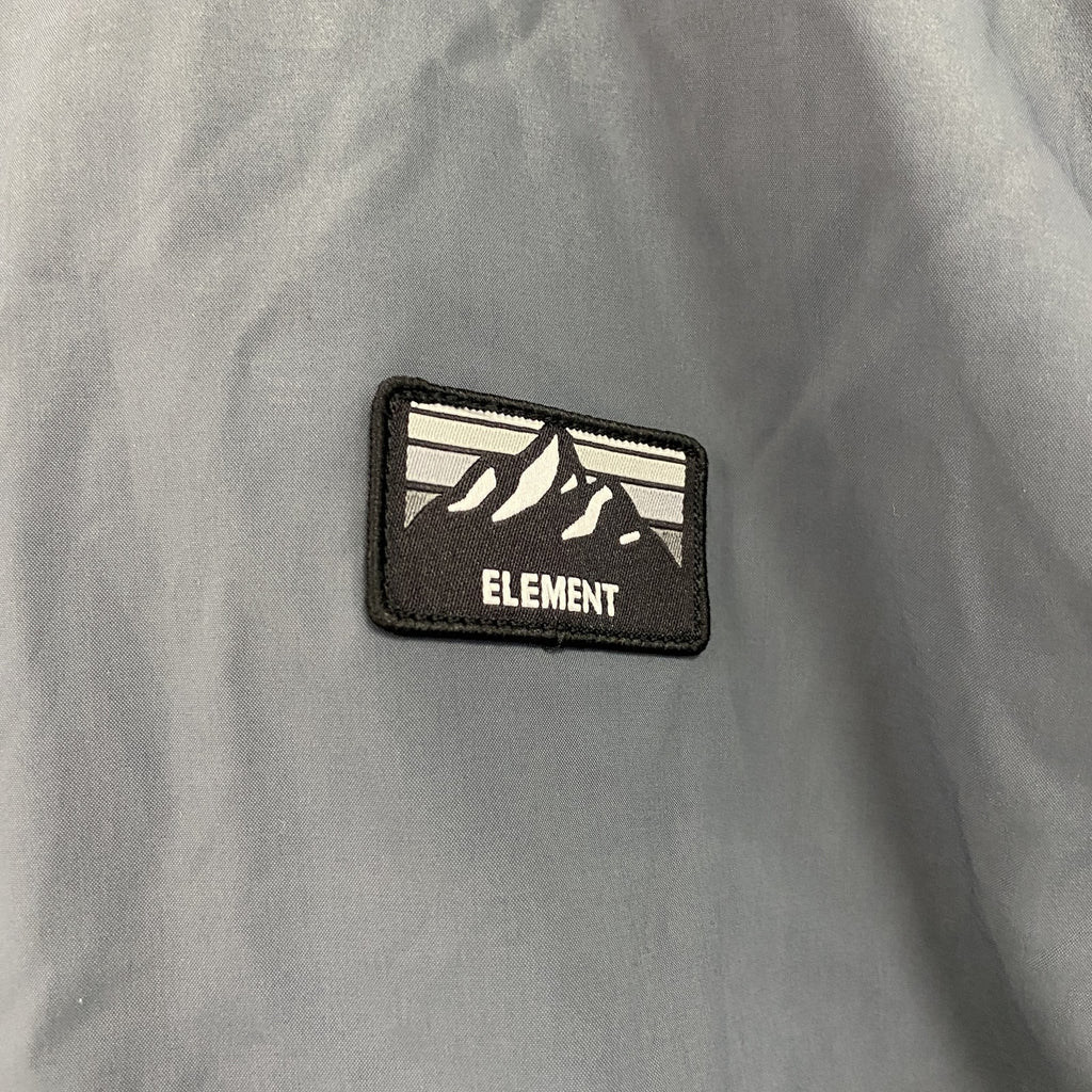 ELEMENT　エレメント　リバーシブルフリースベスト　フルジップベスト　刺繍ロゴ　ワンポイント　灰色　グレー メンズ 古着
