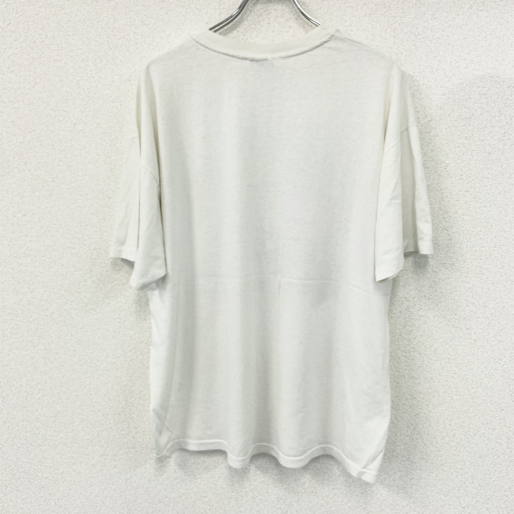 Hanes　ヘインズ　半袖プリントTシャツ　シングルステッチ　ヴィンテージ　白　ホワイト　XLサイズ カットソー メンズ コットン 古着