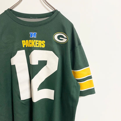 古着 used　NFL　半袖ゲームプリントTシャツ　アメフト　スポーツ　GREEN BAY PACKERS　緑　グリーン