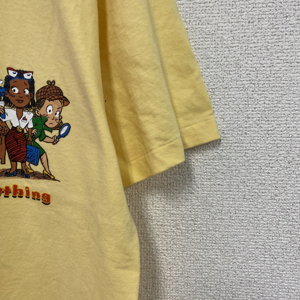 GIRL SCOUTS　半袖プリントTシャツ　シングルステッチ　黄色　イエロー　Lサイズ カットソー メンズ コットン 古着