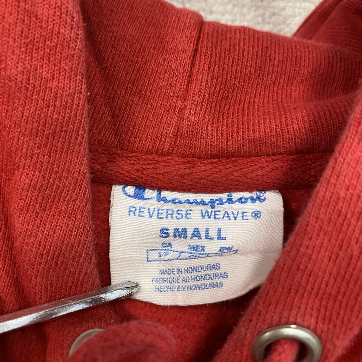 Champion　チャンピオン　リバースウィーブ　スウェットパーカー/フーディー　赤　レッド　Sサイズ　古着