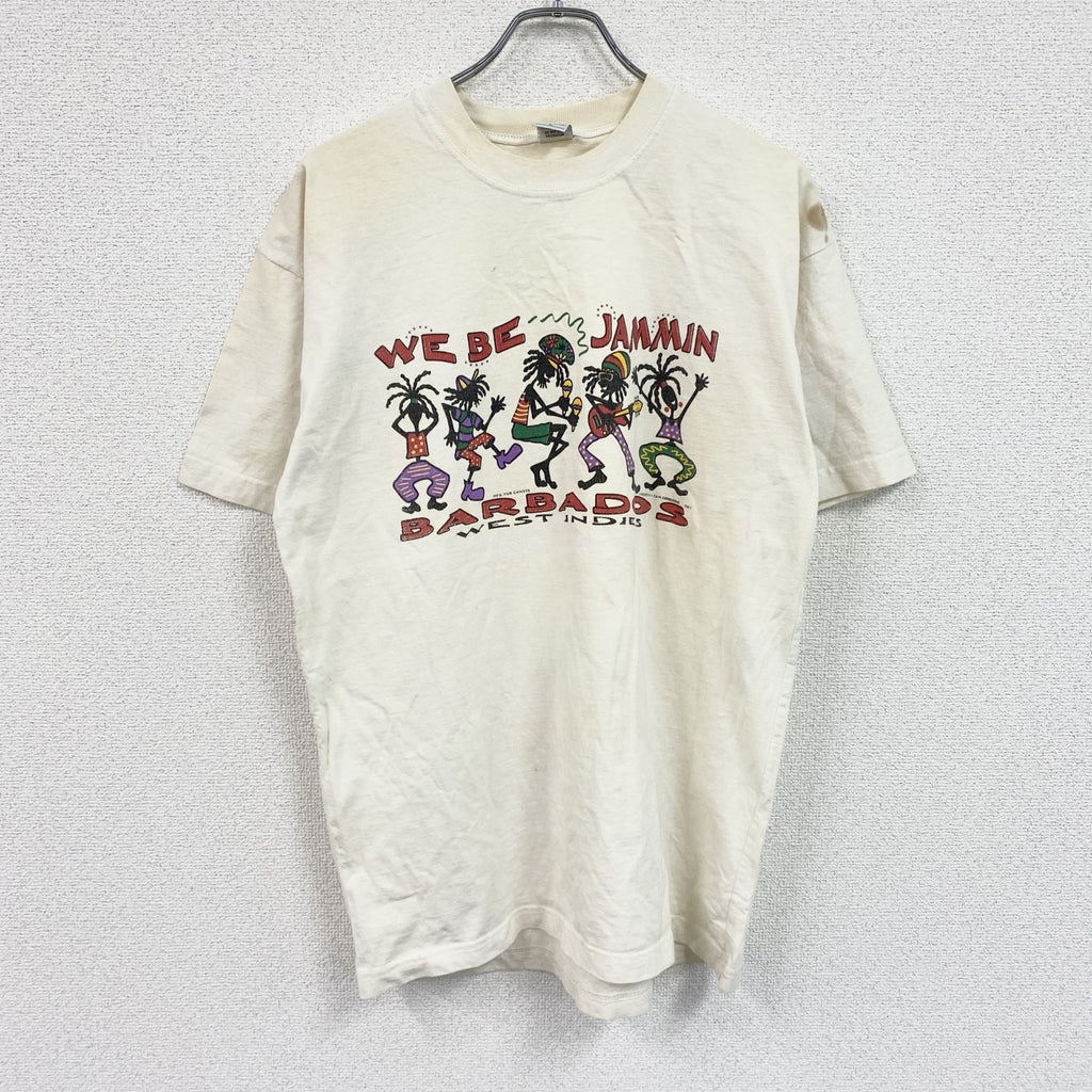 90s　Ganzee　半袖スーベニアTシャツ　ジャマイカ　ヴィンテージ　白　ホワイト　Lサイズ　古着