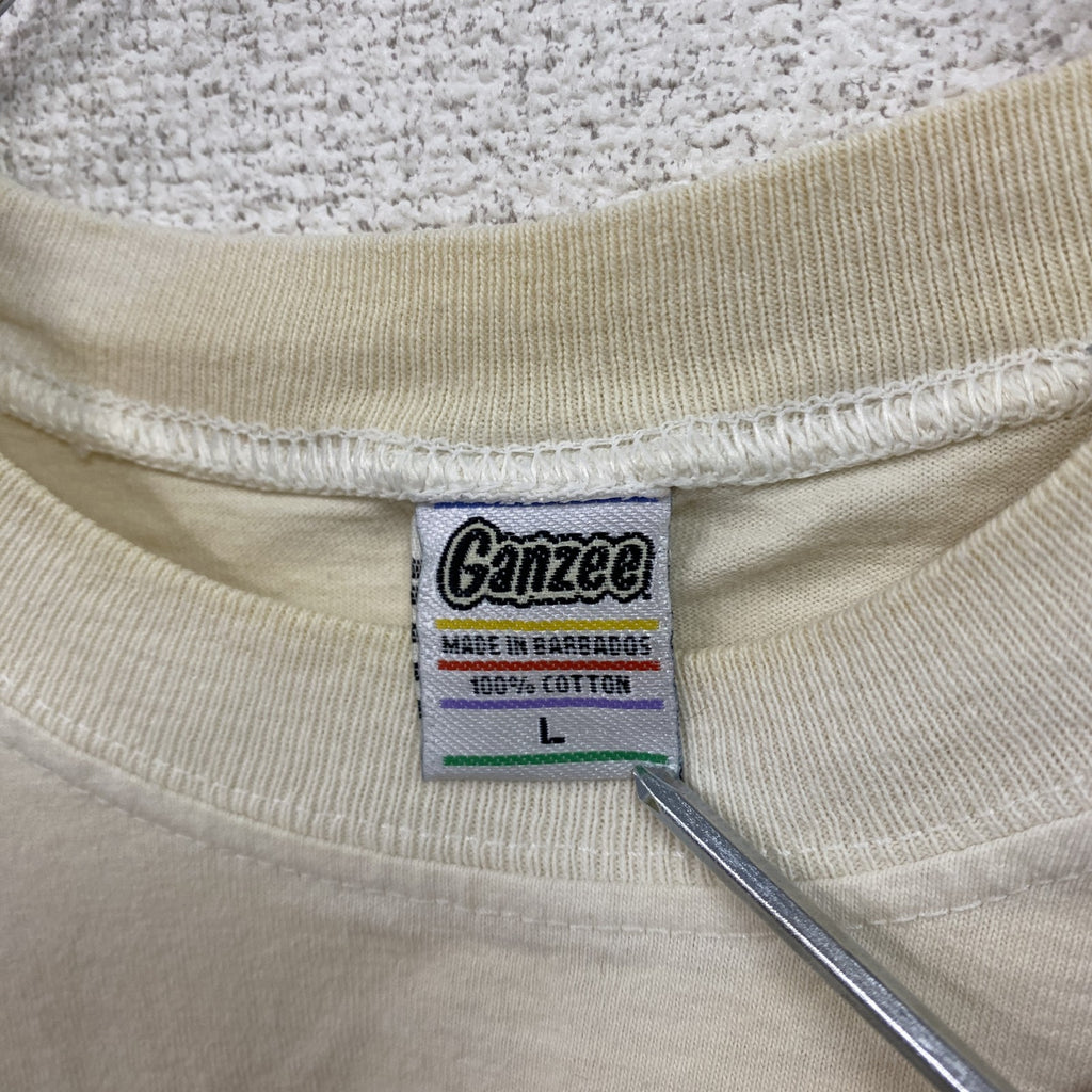 90s　Ganzee　半袖スーベニアTシャツ　ジャマイカ　ヴィンテージ　白　ホワイト　Lサイズ　古着