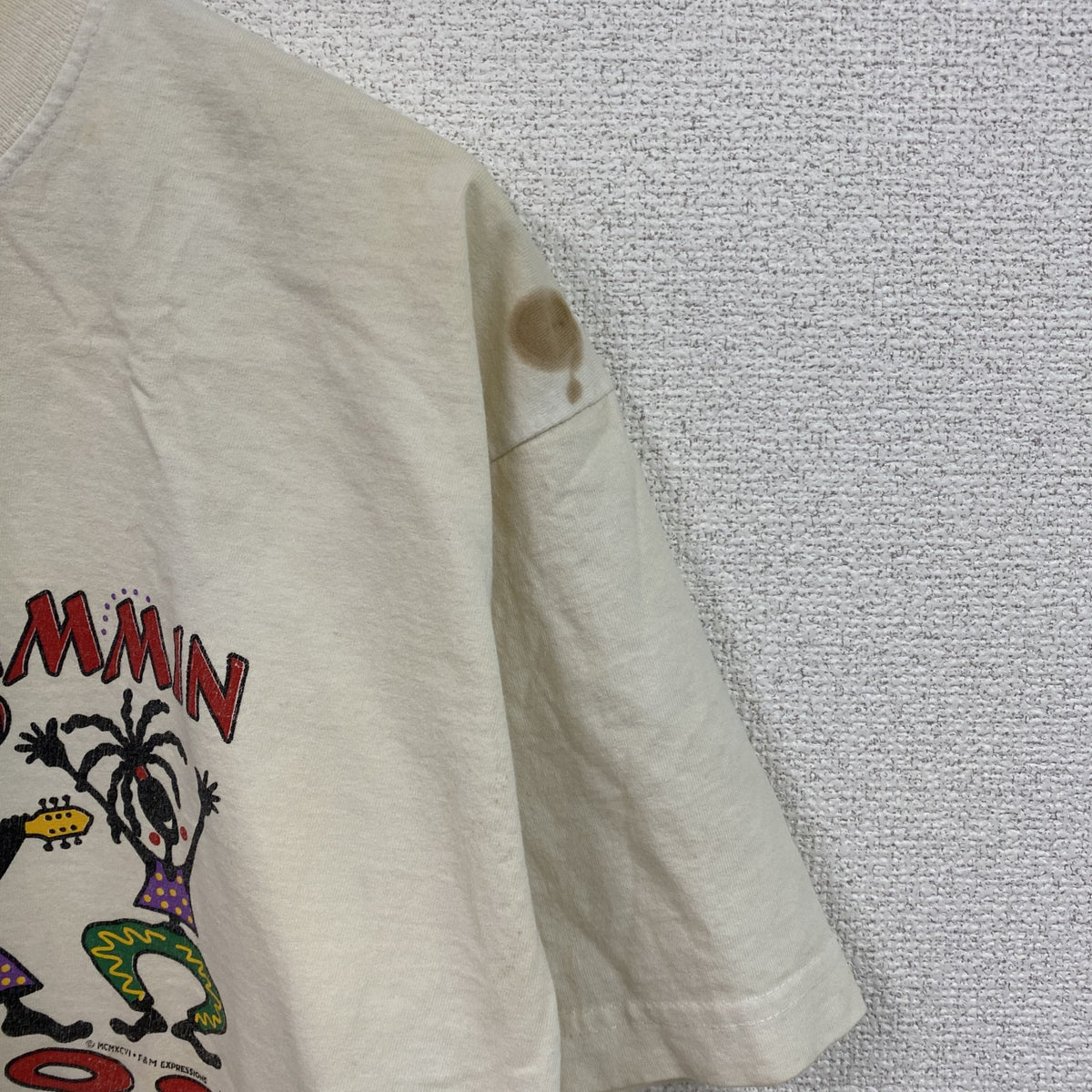 90s　Ganzee　半袖スーベニアTシャツ　ジャマイカ　ヴィンテージ　白　ホワイト　Lサイズ　古着