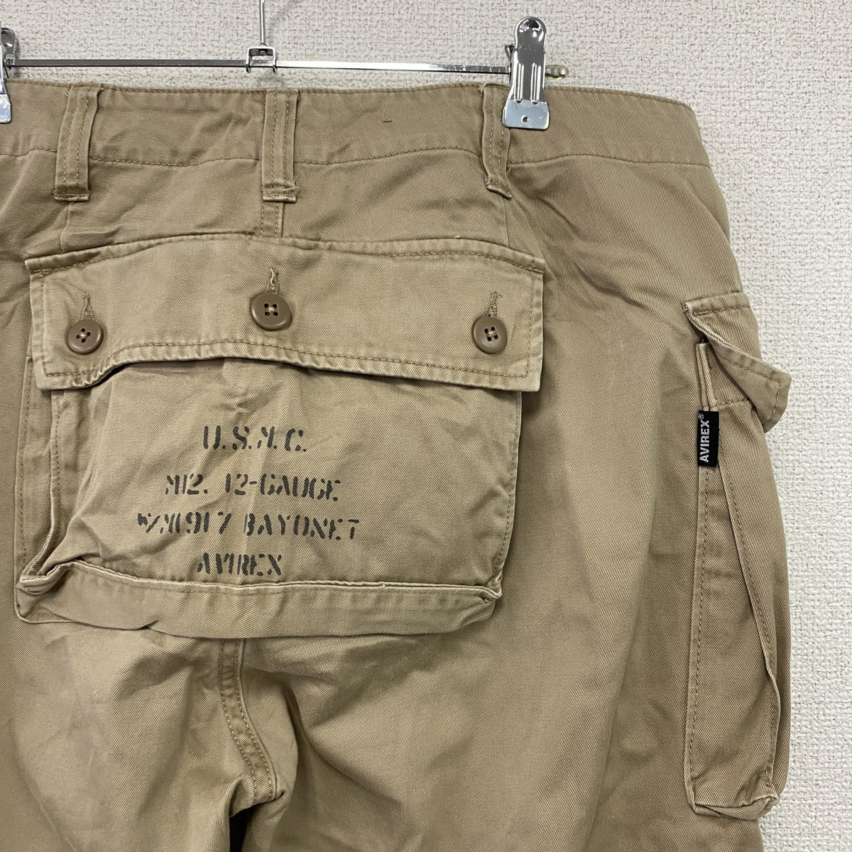 AVIREX　アヴィレックス　カーゴパンツ　モンキーパンツ　ジップフライ　ベージュ　XLサイズ　古着
