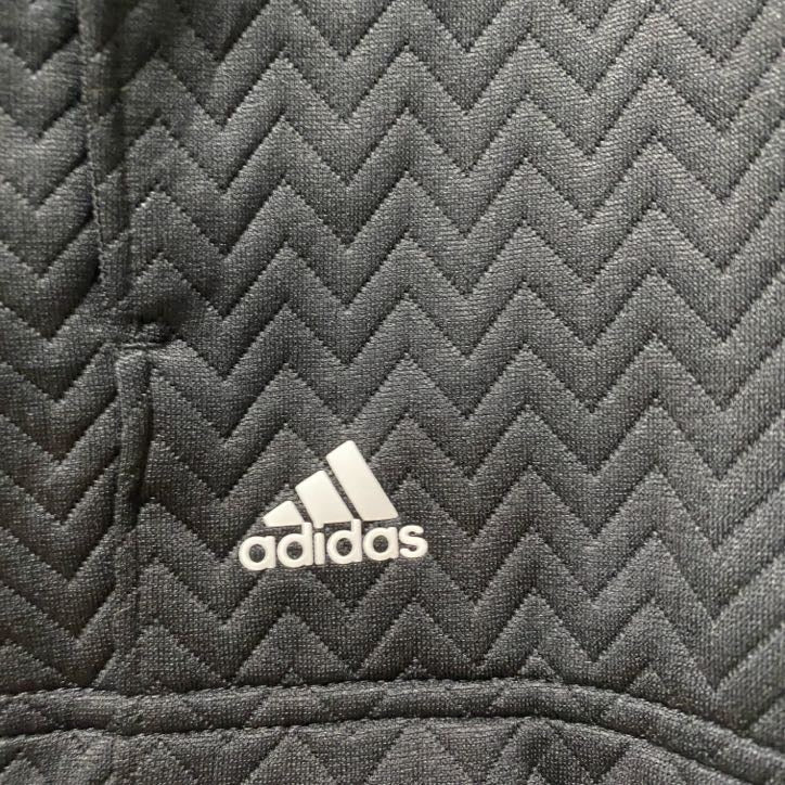 古着 used　adidas アディダス　長袖フルジップハイネックジャージ　スポーティー　ブラック　オーバーサイズ　XLサイズ