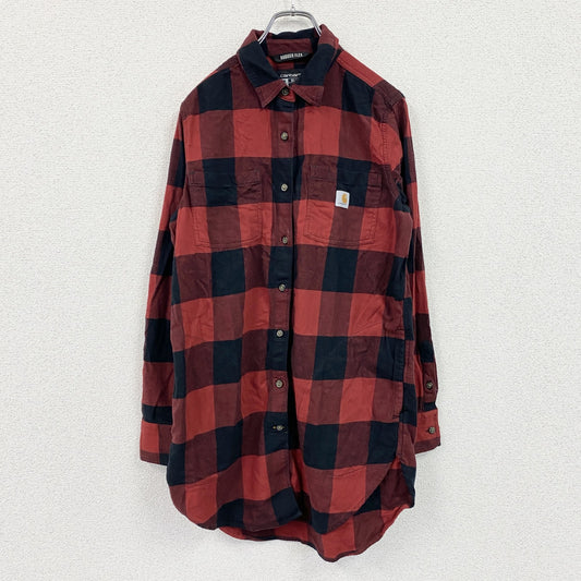 Carhartt　カーハート　長袖ネルシャツワンピース　バッファローチェック　ポケット付　赤　レッド　Ｍサイズ