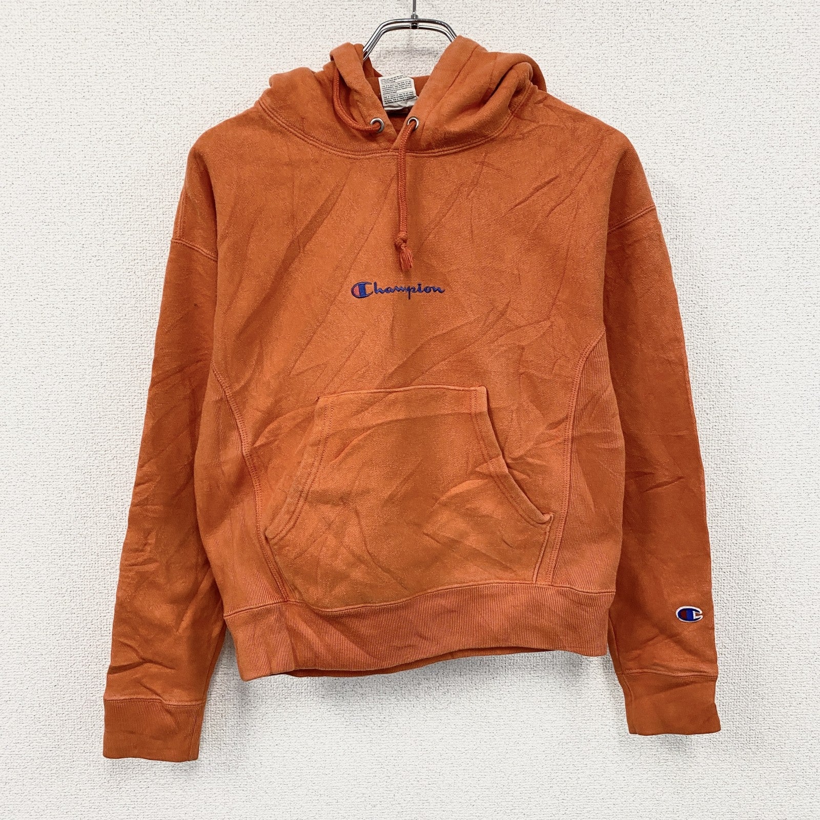 Champion　チャンピオン　リバースウィーブ　スウェットパーカー/フーディー　オレンジ　XSサイズ トレーナー スウェットトップス フード付き 古着
