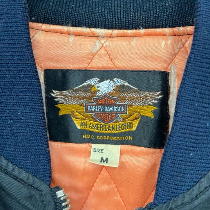 HARLEY DAVIDSON　ハーレーダビッドソン　MA-1タイプ　ナイロンジャケット　黒　ブラック　Mサイズ