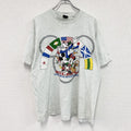 90s　Disney　ディズニー　半袖プリントTシャツ　シングルステッチ　霜降りグレー　古着