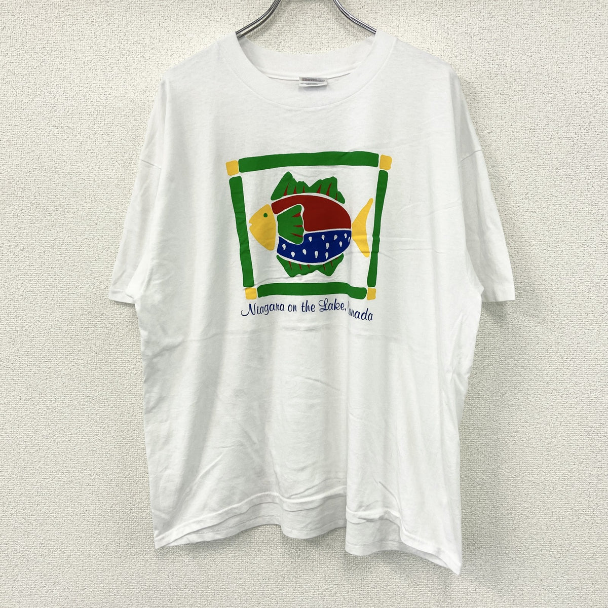 Hanes　ヘインズ　半袖プリントTシャツ　シングルステッチ　ヴィンテージ　白　ホワイト　XLサイズ カットソー メンズ コットン 古着