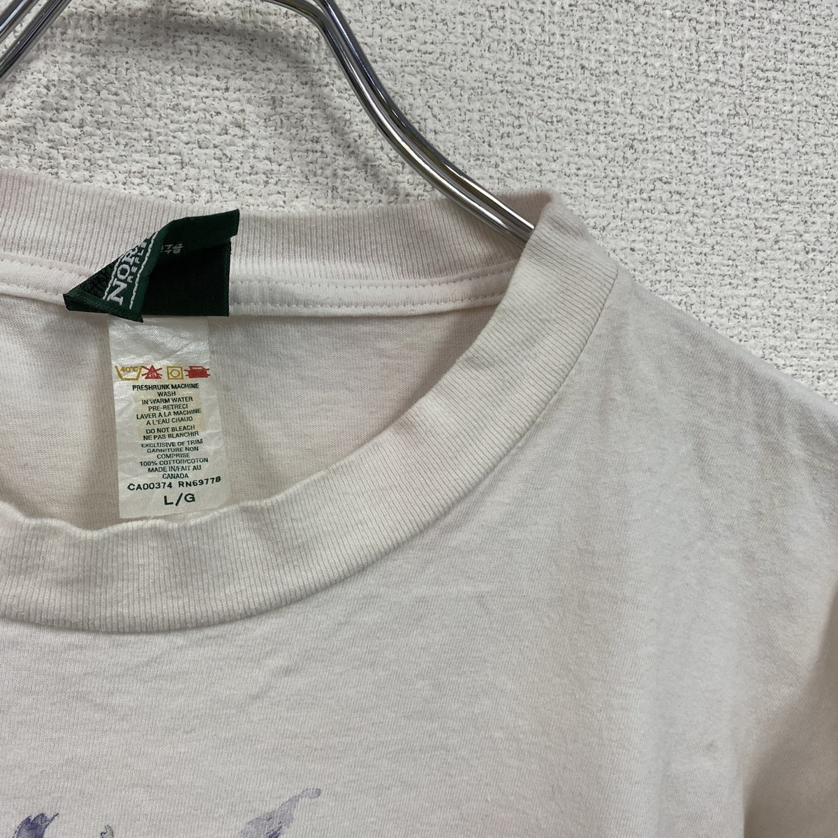 90s～　NORTHERN REFLECTIONS　半袖Tシャツ　アートT　シングルステッチ　白　ホワイト　Lサイズ　　ヴィンテージ　古着