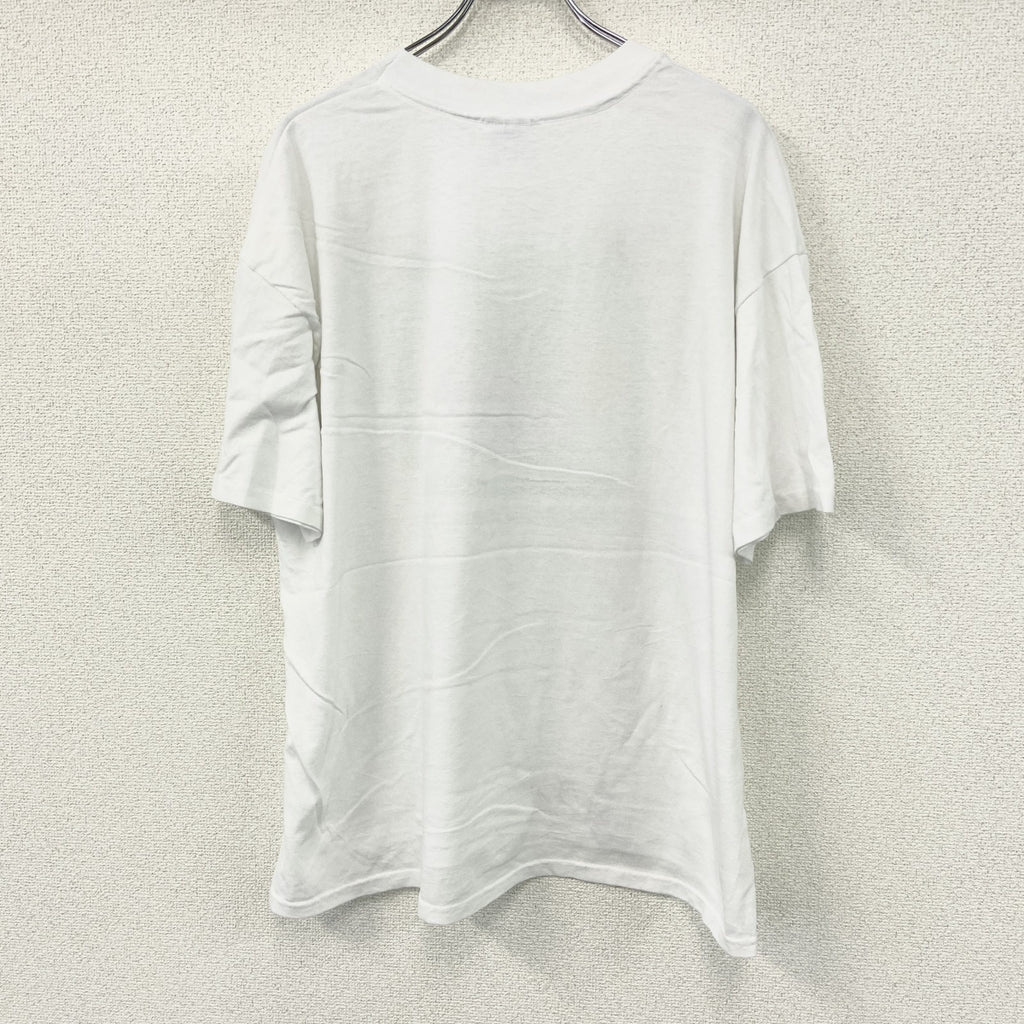 Hanes　ヘインズ　半袖プリントTシャツ　シングルステッチ　ヴィンテージ　白　ホワイト　XLサイズ カットソー メンズ コットン 古着